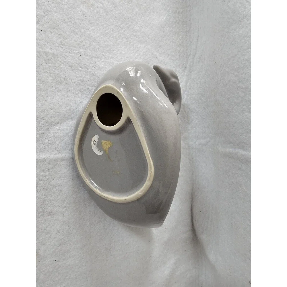 VINTAGE SWAN SOAP DISH CERAMIC Gray GLOSS GLAZE RETRO